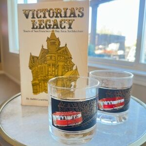 Victoria’s Legacy Book + 2 Cable Car Glasses | SF History Bundle